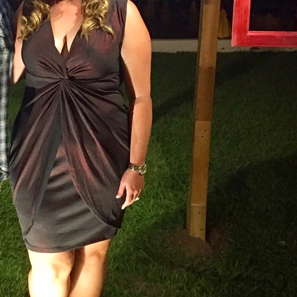 Brand New Shimmer Burgundy Faux Wrap - Picture 2 of 2